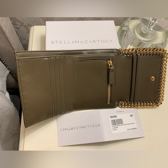 STELLA MCCARTNEY Khaki/Olive Small Falabella Wallet - Picture 2 of 7